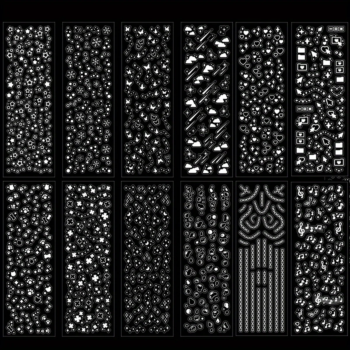 

12 Листов Лазерных Блестящих Водонепроницаемых Наклеек С Точками Для Декоративного Скрапбукинга, DIY