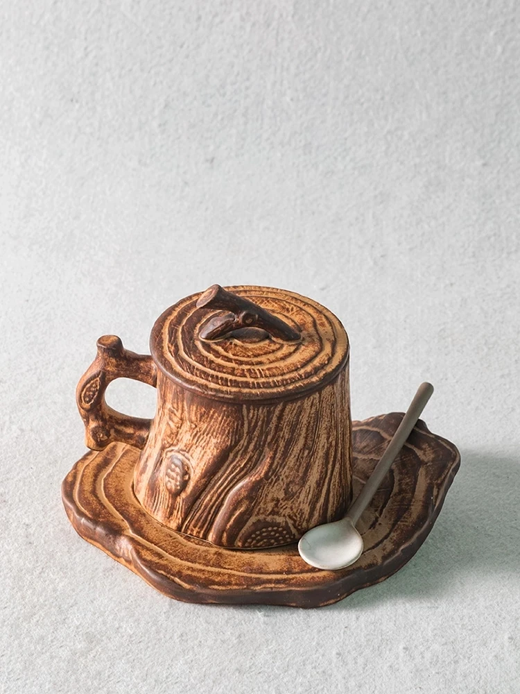 

Кружка Ручной Работы, бытовые кофейные кружки с ручками, креативная кружка в стиле ретро, гирлянда из японского дерева в форме пенька