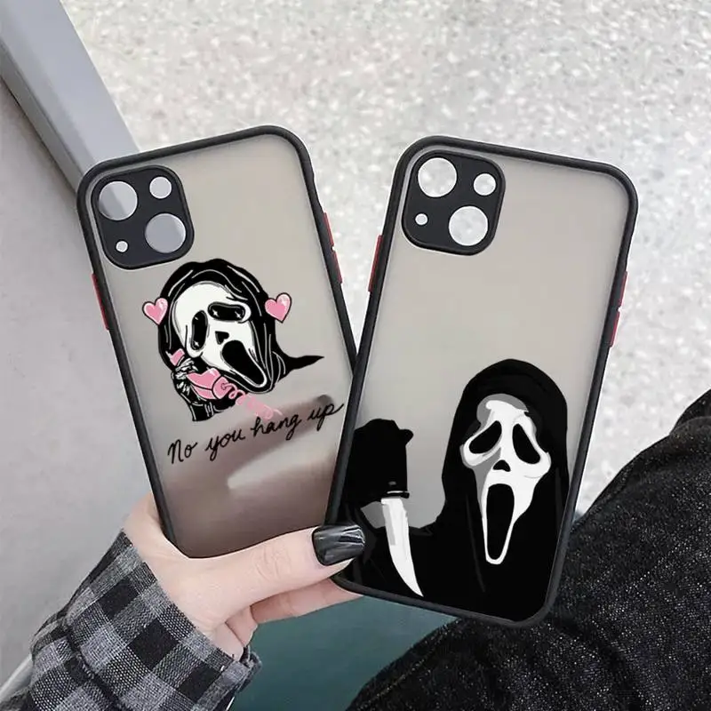 

Horrible Ghost Phone Case for iPhone 14 13 12 11 Pro Max X Xs Max XR SE 2020 8 7 6 Plus Hard Matte Cover