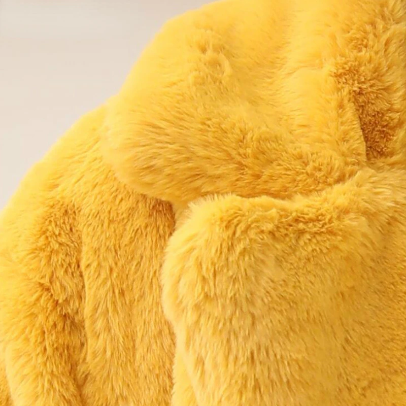 New2022 Coats Women 2021 Winter Top Fashion Pink FAUX Fur Coat Elegant Thick Warm Outerwear Fake Fur Jacket Chaquetas Mujer