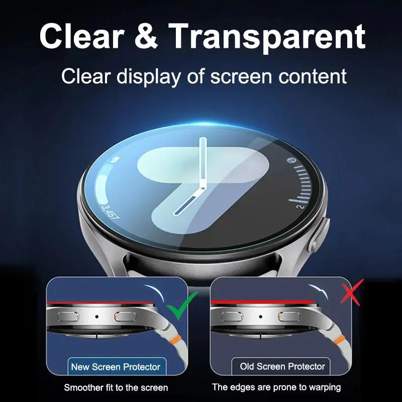 Фото Закаленное стекло для Samsung Galaxy Watch 7/6/5/4 44 мм/40 мм Classic 43 мм/47 мм Защитная пленка для экрана Аксессуары №3