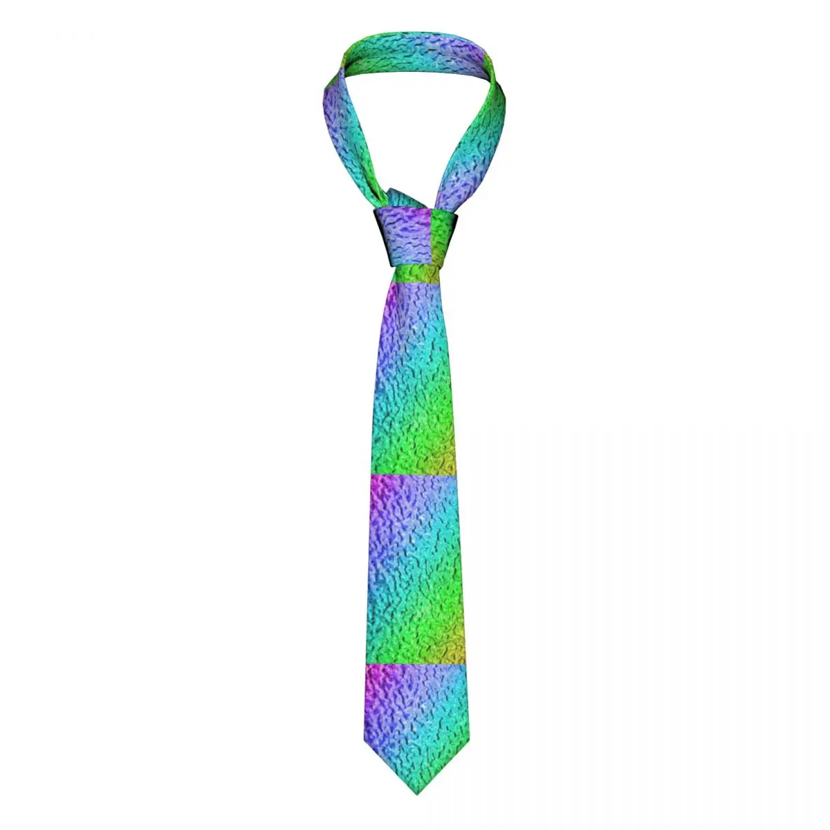 

Metallic Rainbow Tie Acrylic Marble Print Polyester Silk Design Neck Ties Gift Party For Man Shirt Cravat
