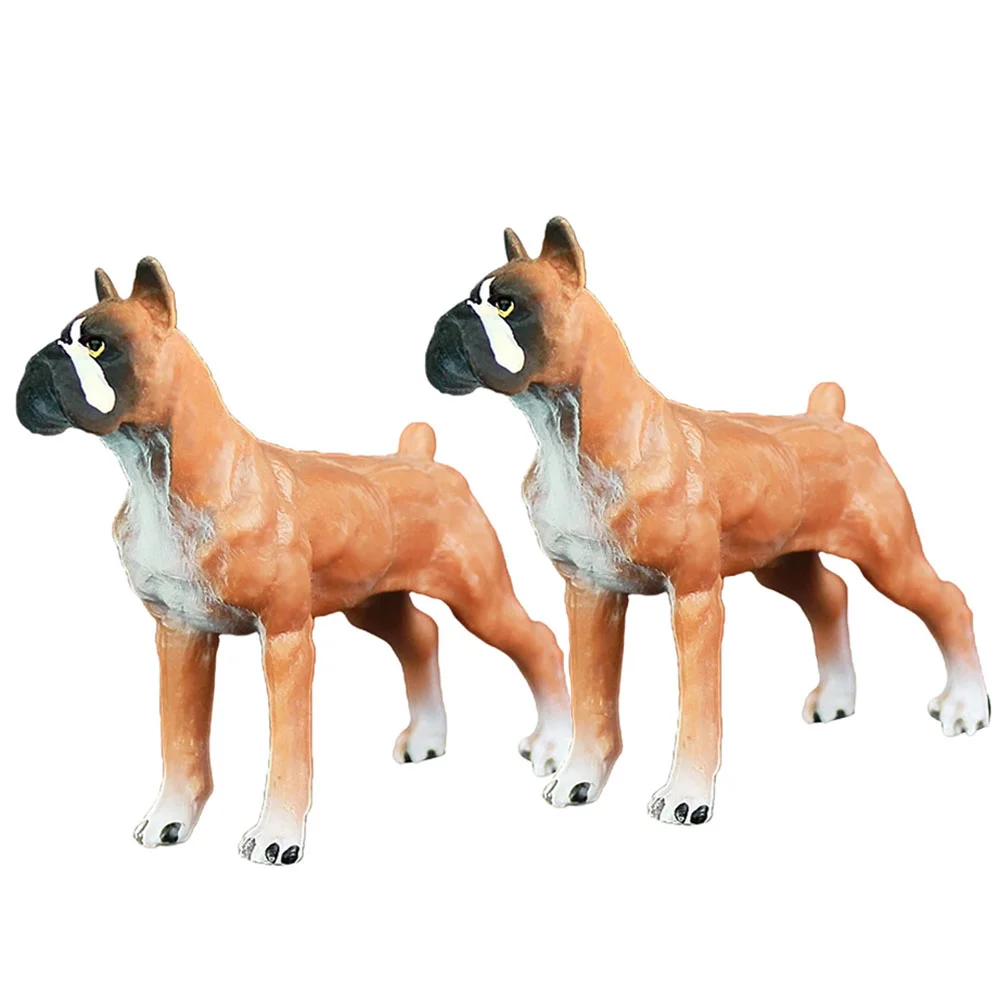 

2 Pcs Doggie Toys Dog Figurines Kids Cartoon Dog Figurines Desktop Dog Decor Simulated Dog Model Dog Statue