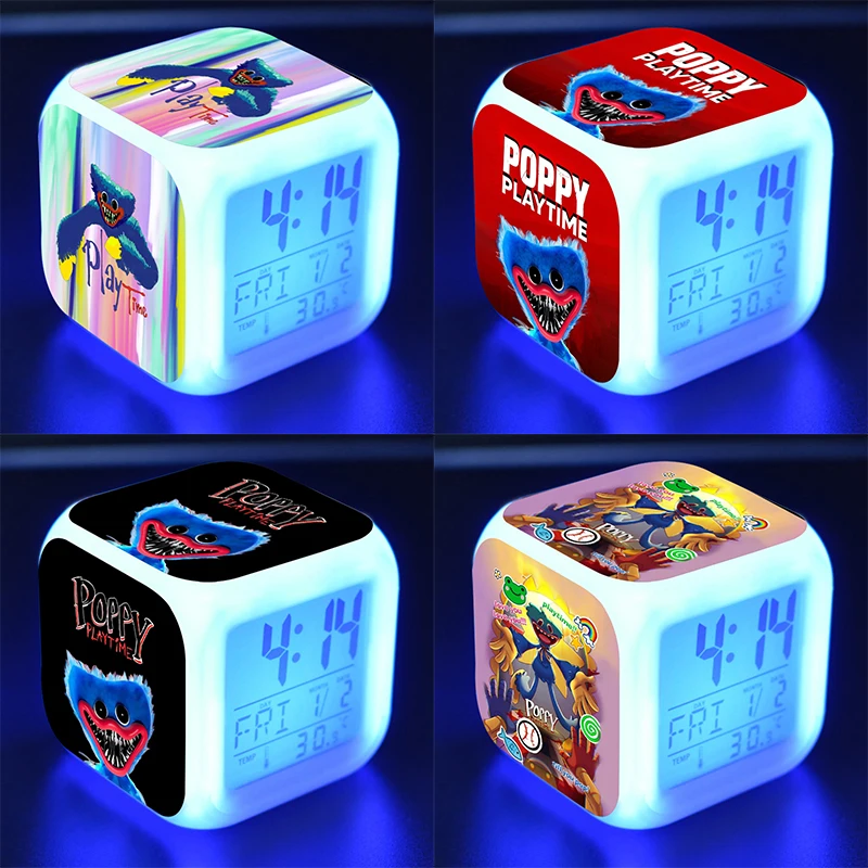 

Poppy Playtime Digital Led Alarm Clock Multi-Funtional Bedroom Kids LED Change Glowing Home Portable Clocks Dropship