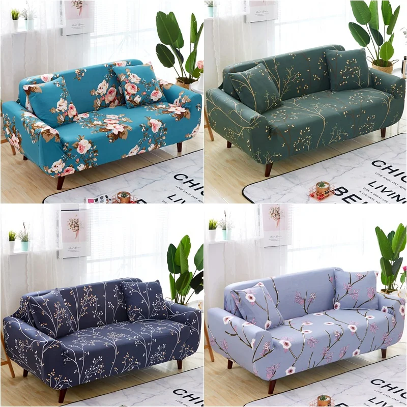 

1/2/3/4 Seat Sofa Covers Stretch Floral Sofa Slipcovers For Living Room Elastic Spandex L Shape Sectional Sofa Couch Cover Decor