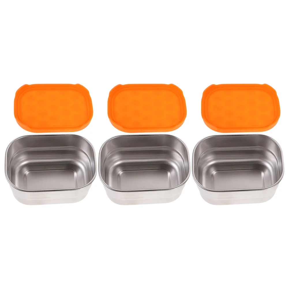 

3 Pcs Stainless Steel Crisper Food Storage Cases Sealing Containers Sealed Keepers Kids Lunch Box Outdoor Refrigerator Bins