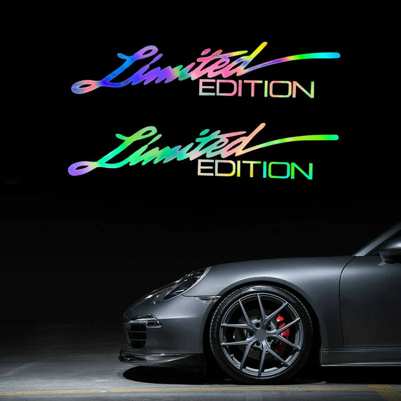 

2pc LIMITED EDITION Car Reflective Stickers Auto Window Door Body Panel Vinyl Styling Decal Exterior Parts Car Decor Accessories