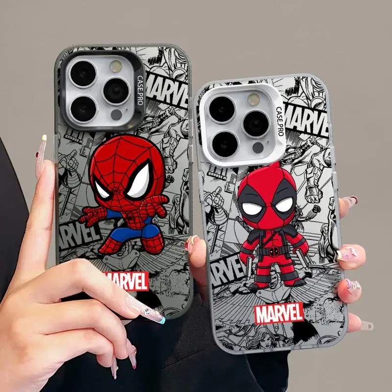 Cartoon Deadpool SpiderMan Case for Xiaomi Redmi A1 13C 9C 9T Note 7 8 9 9S 10 11 12 13 Pro K60 Ultra 4G 5G Matte Back Cover