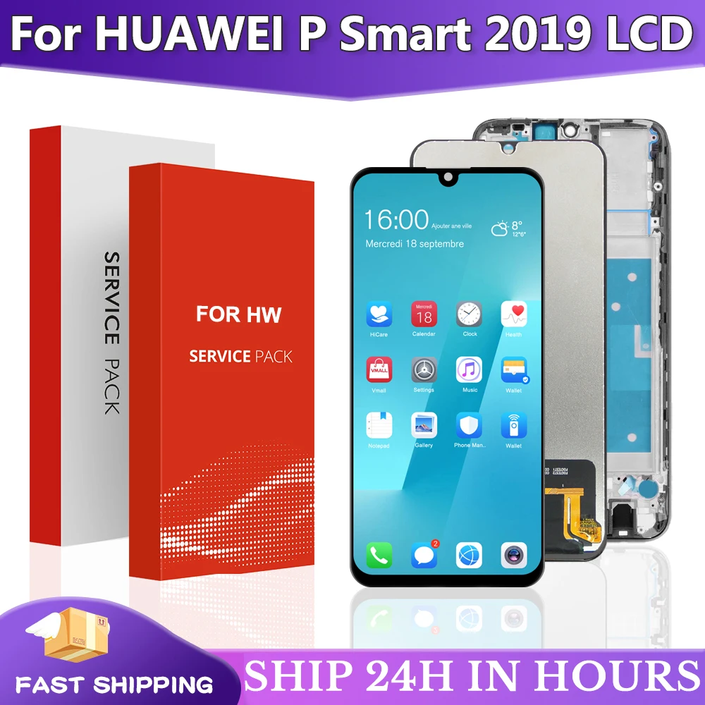 6 21 ''дисплей для Huawei P Smart 2019 ЖК-дисплей сенсорный преобразователь в сборе POT-LX1