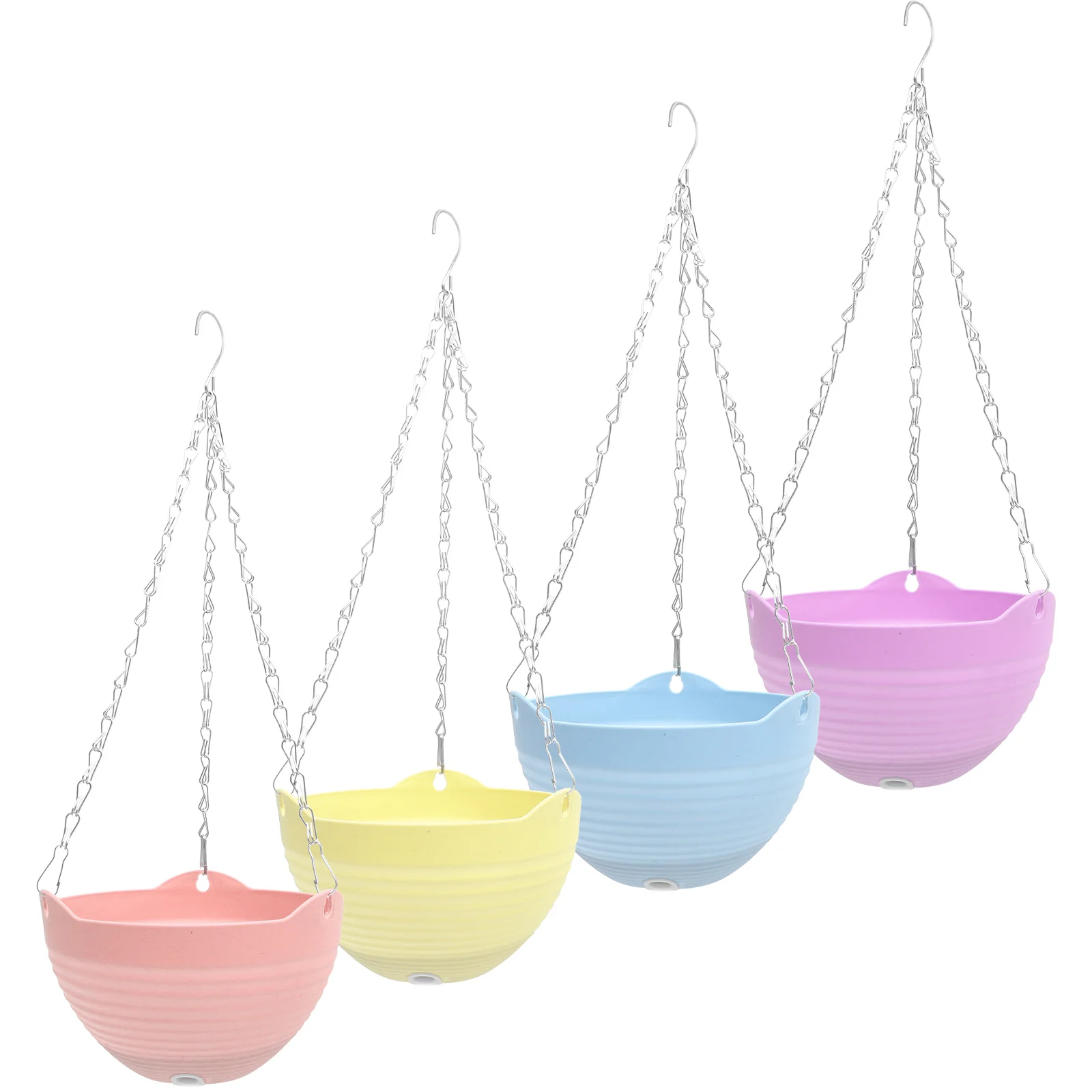 

4 Pcs Hanging Pots Small Baskets Plants Plastic Pvc Outdoor Planters Flower