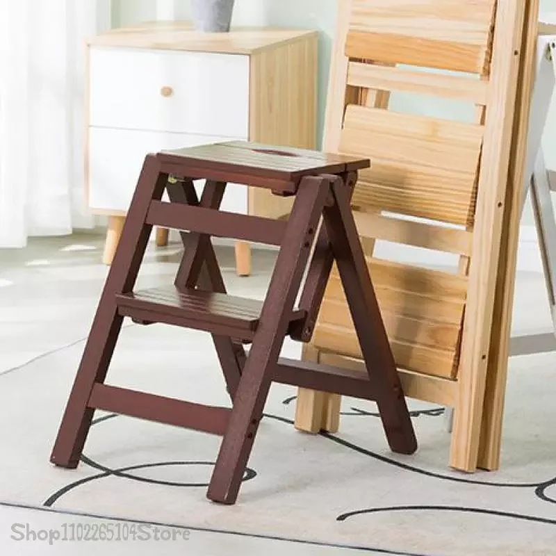 

Полноразмерная лестница из массива дерева, бытовой складной лестничный стул, лестница, лестница, Многофункциональный стул
