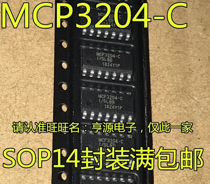 

5pcs/lot MCP3204 MCP3204-CI/SL SOP-14 100% New
