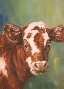 

TOP original cow calf art oil painting-# TOP 100% hand painted ART OIL PAINTING 24" -accept custom animal art