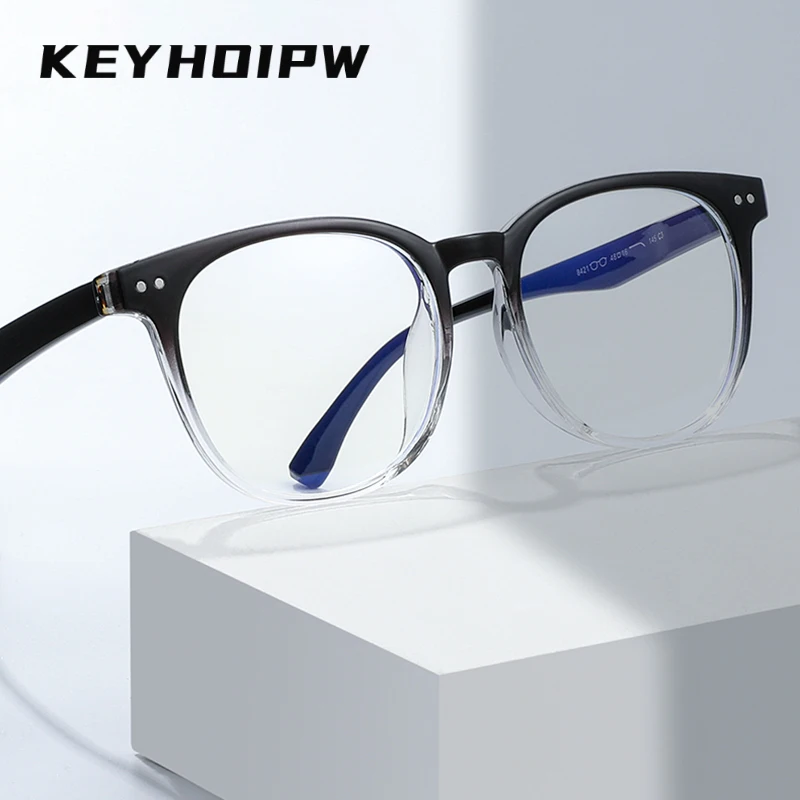 

KEYHOIRW Lightweight TR-90 Glasses Round Transparent Woman Eyeglass Frames Myopia Optical Glasses For Men Prescription Fashion