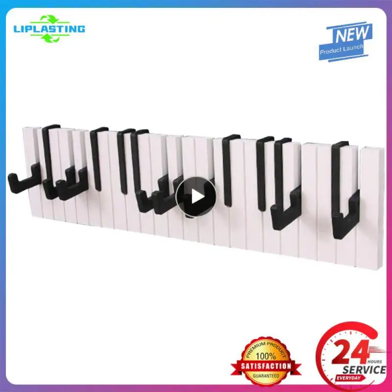 

2/3PCS 16 Hooks Creative Hook Up Wall-mounted Simple Piano Keyboard Wooden Hook Hanger Holder Clothes Coat Hat Home Decor