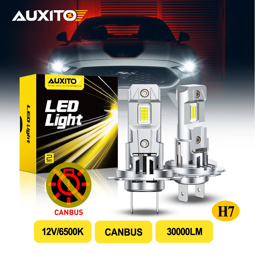 

AUXITO 2 шт. турбо светодиодные фары H7 Canbus без ошибок 12 В для BMW Ford H7 светодиодные белые мощные ближние свечи сверхмощные автомобильные фары