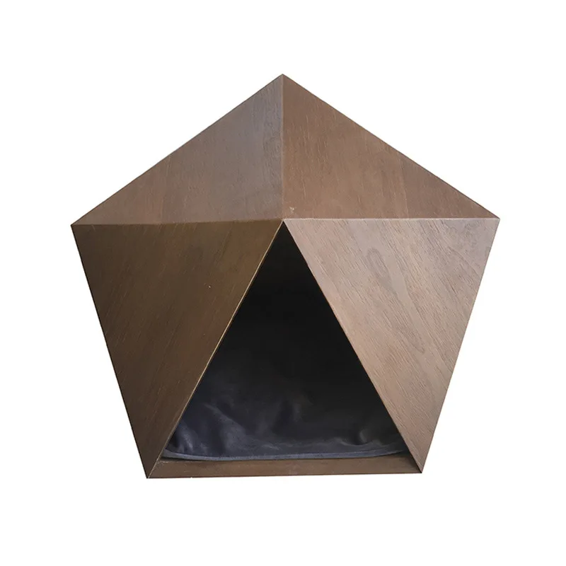 

Spacious and comfortable pet supplies bed cat house polygonal wooden pet bed