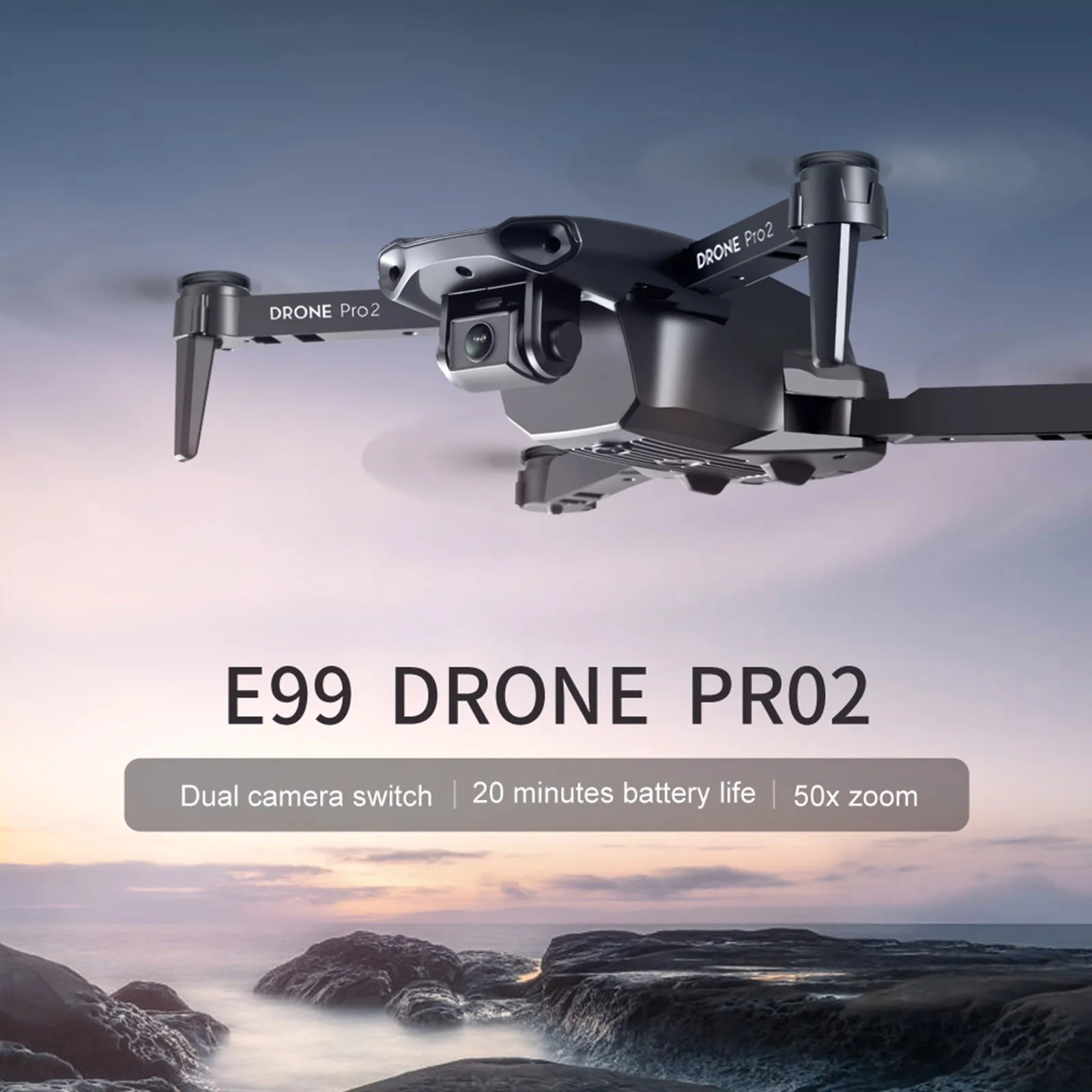 

Мини-Квадрокоптер E99 Pro складной с камерой 720P и Wi-Fi