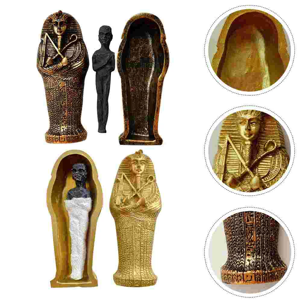 

Aquarium Tank Fish Mummy Ornament Decor Egyptian Coffin Resin King Egypt Accessories Figurine Decorations Adornment Pharaoh