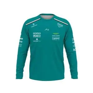 

Костюм гоночный Aston Martin F1 Мужская, быстросохнущая футболка с длинным рукавом, одежда для весны и осени, зеленый Vettel