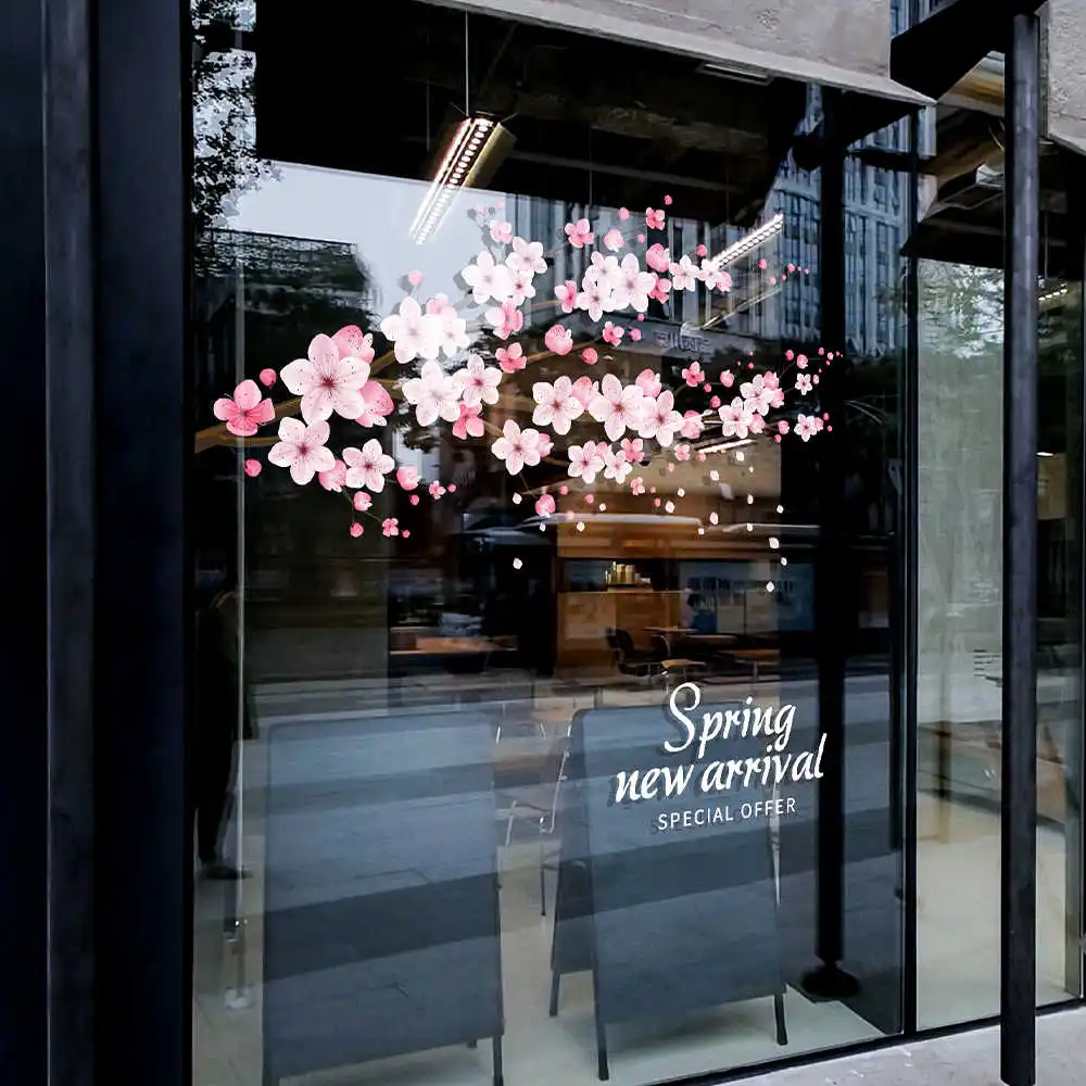 QiAds индивидуальная весенняя романтическая нашивка на окно с цветком вишни