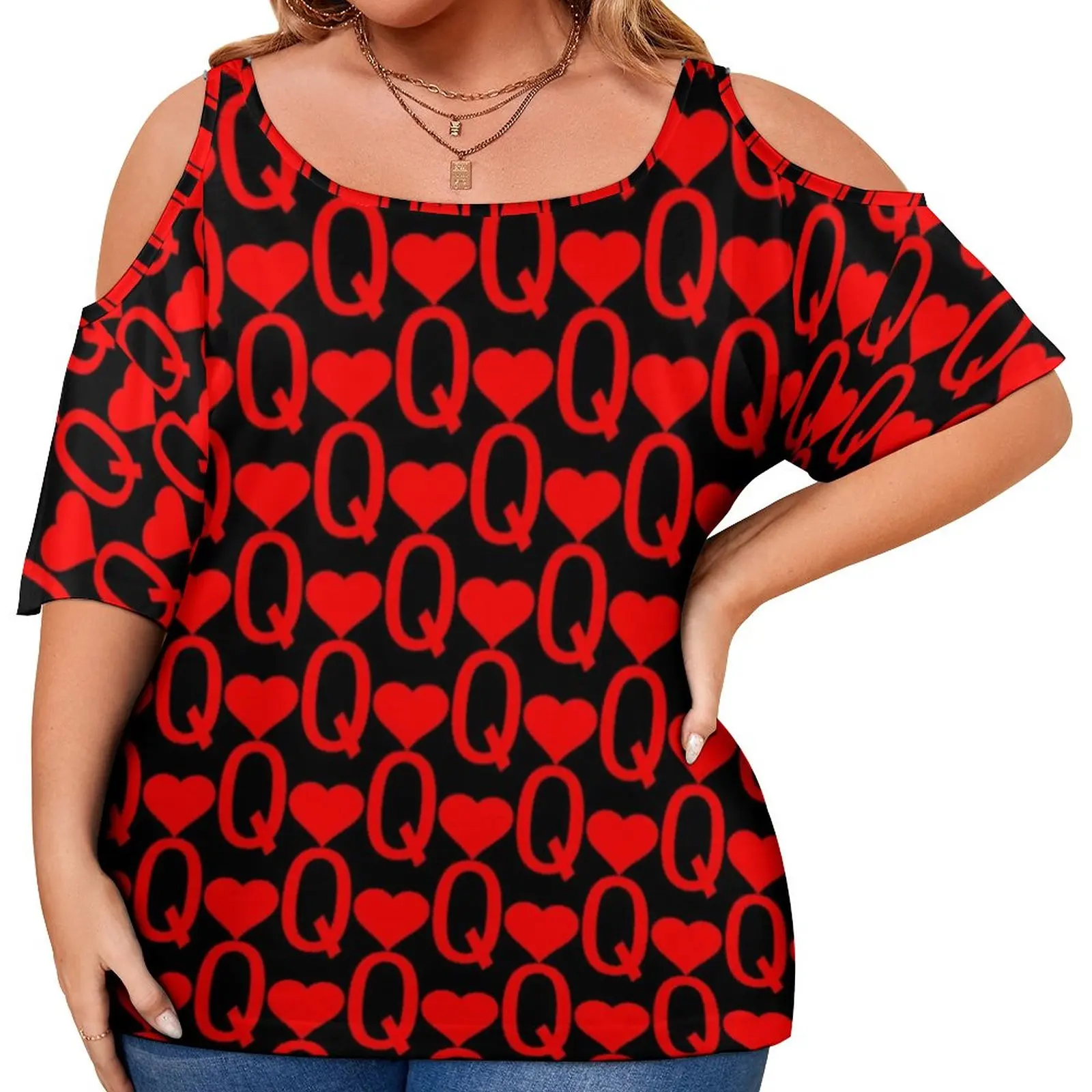 

Queen of Hearts T-Shirts Century Gothic Print Casual T Shirt Short Sleeves Women Elegant Tshirt Summer Tops Plus Size 3XL 4XL