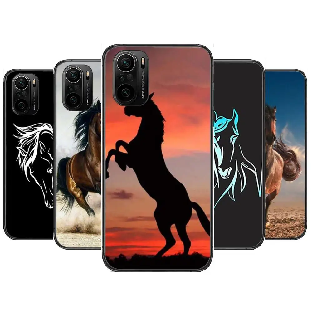 

Horse Animal Phone Case For xiaomi redmi POCO F1 F2 F3 X3 Pro M3 9C 10T Lite NFC Black Cover Silicone Back Prett mi 10 ultra cov