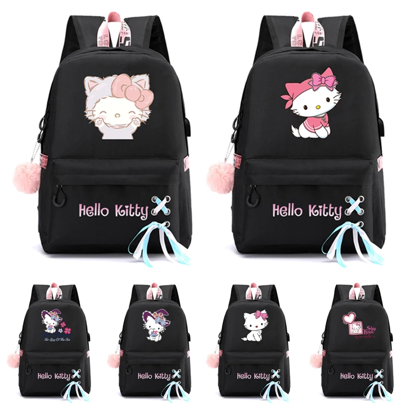 

Sanrio Backpack Student Bookbag Hello Kitty Backpack for Kid Female Girls Laptop Snorlax Book Pack Waterproof Schoolbag Mochilas