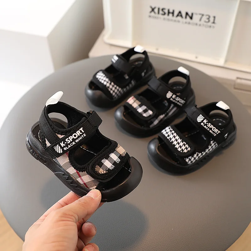 

Children's Sandals Summer New Boys Shoes Baotou Soft Bottom Toddler Shoes Velcro Baby Sandals