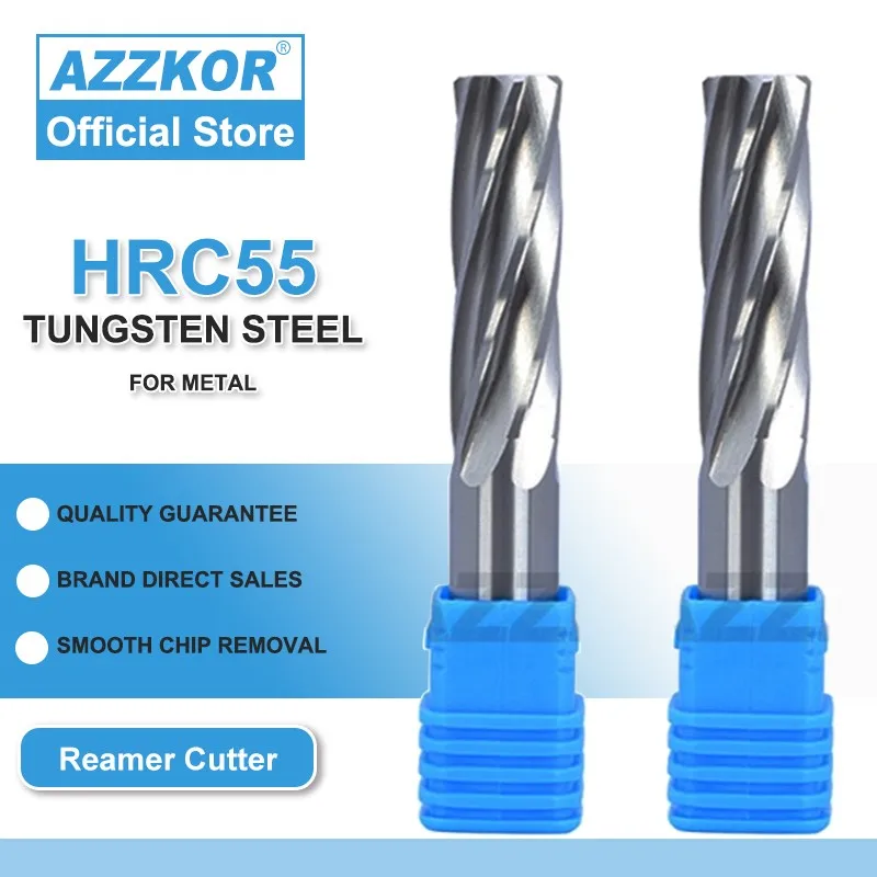 

Straight Shank Right Spiral Reamer Carbide Alloy Tungsten Cutting Steel Hard Handle Monolithic Chucking H8 Reamer For Metal