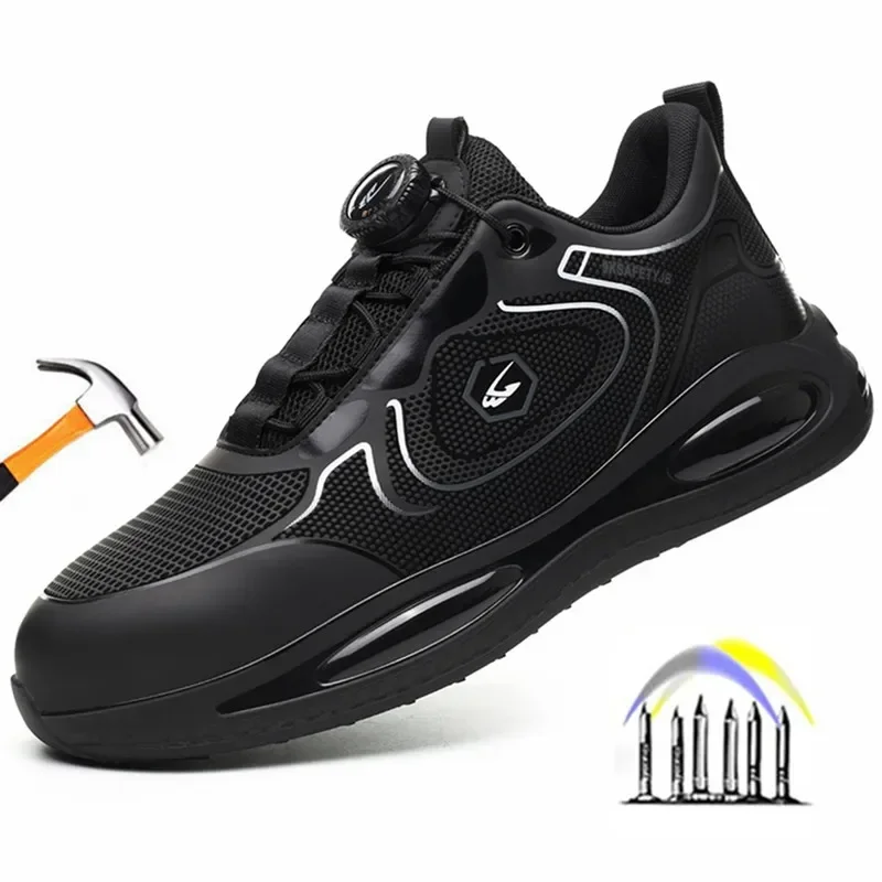 Защитная обувь с вращающейся кнопкой 46 водонепроницаемая рабочая мужские