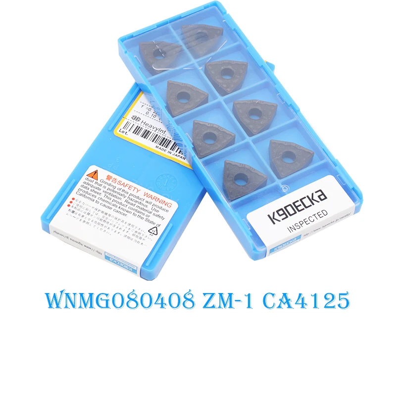 

10 шт., WNMG080408 ZM-1 CA4125, Высококачественная карбидная вставка, токарный станок с ЧПУ, внешний токарный инструмент, вставка для стали