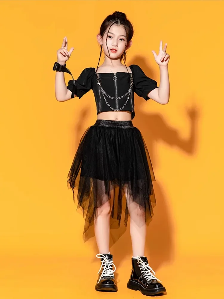 Одежда в стиле хип-хоп для девочек укороченная футболка с квадратным вырезом и