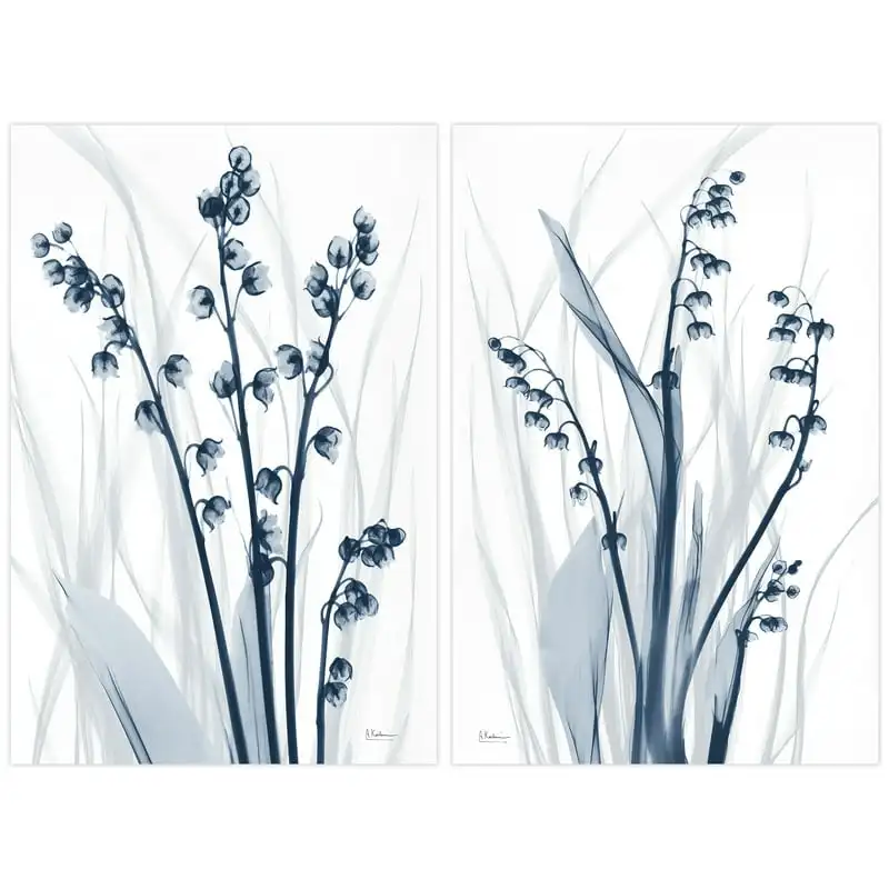 

Radiant Blues Driptych Frameless Free Floating Tempered Glass Panel Graphic Wall Art, 48" x 32" x 0.2" each, Ready to Hang