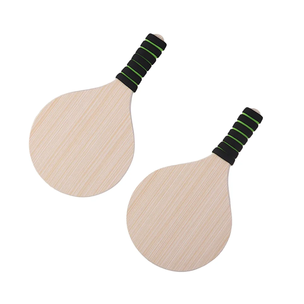 

1 Pair Wooden Beach Game Bat Badminton Racket for Outdoor Game Beach Party (Random Handle Color)