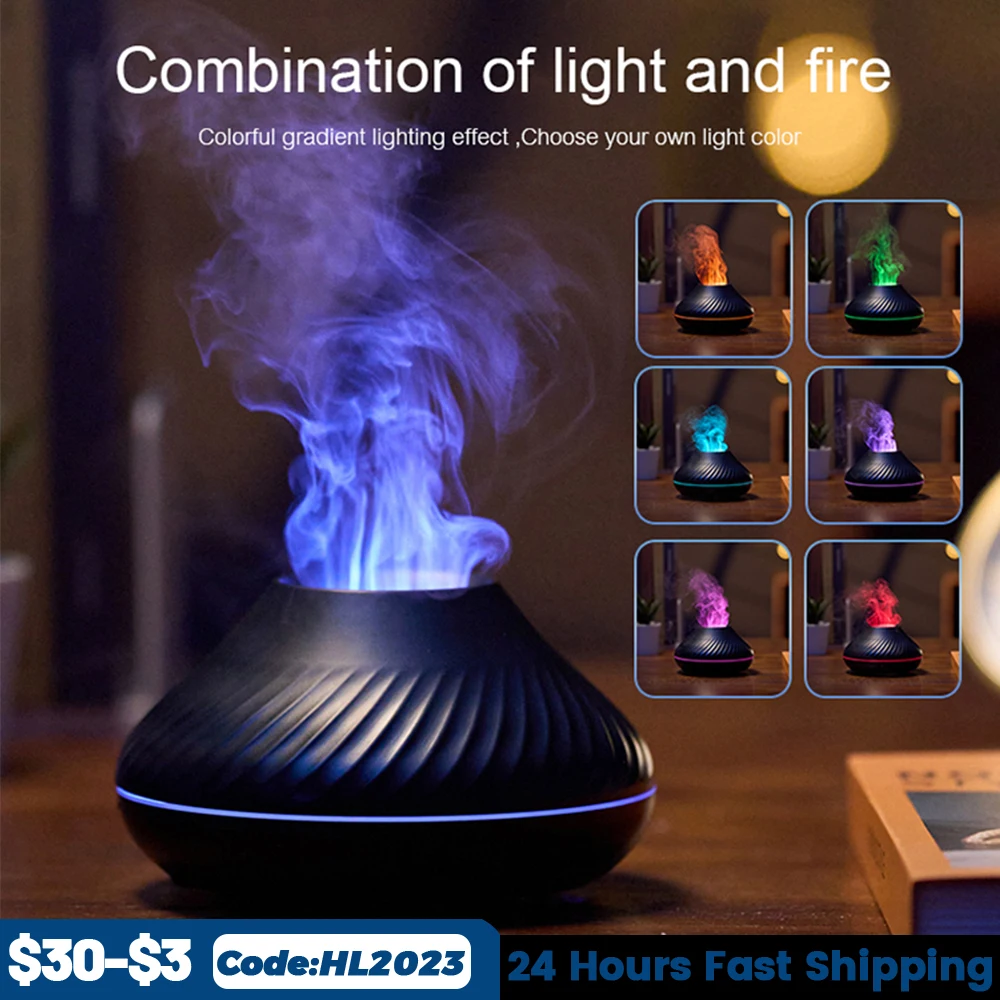 

Portable aroma diffuser Simulation Flame USB Ultrasonic Humidifier Home Office Air Humidifier Aromatherapy Flame Lamp Difusor