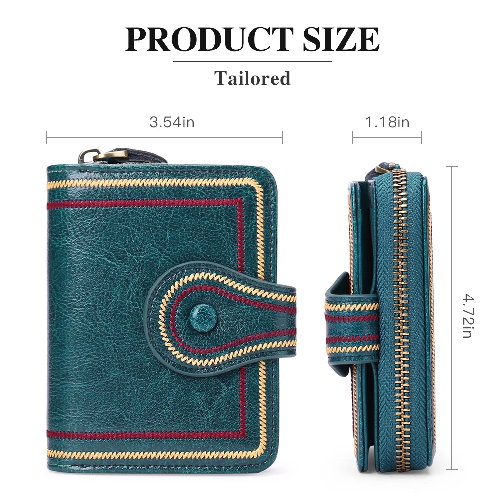 Women Wallet Genuine Leather Small Short Zipper Card Holder Coin Purse Ladies Wallets 2023 RFID Purses For Women's Pocket