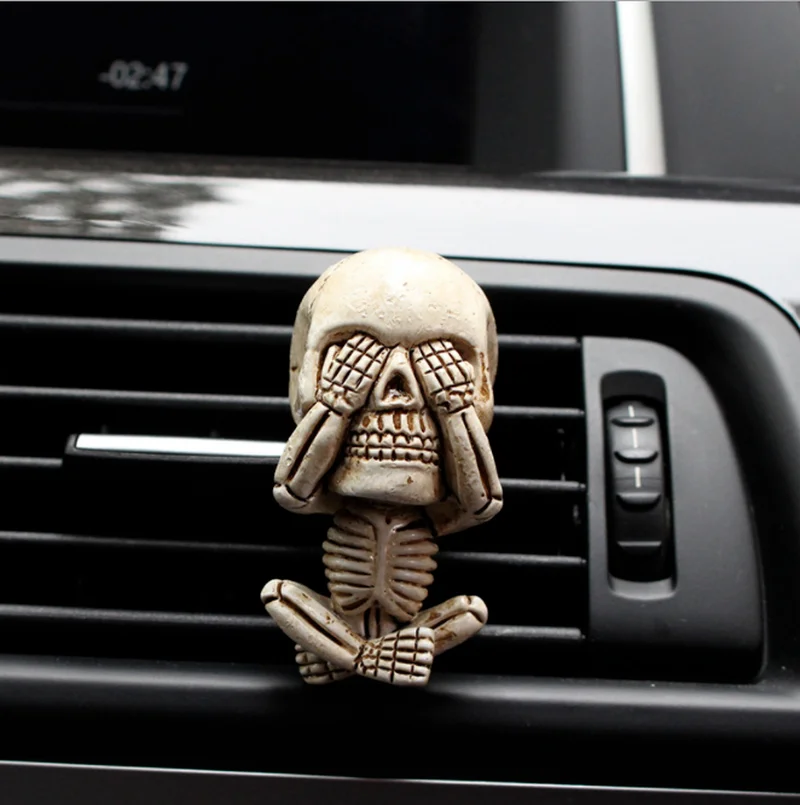 2022 автомобильный освежитель воздуха Bone Skull Ghost с зажимом для вентиляционного