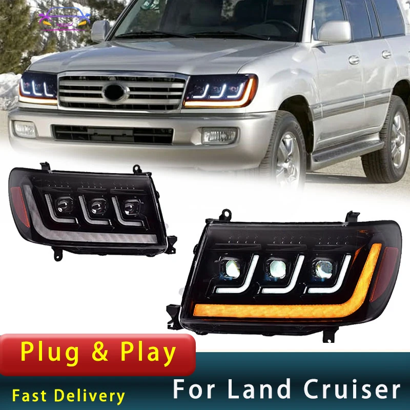 Автомобильная фара для Toyota Land Cruiser 1998-2007 LC100 головного света улучшенная модель DRL