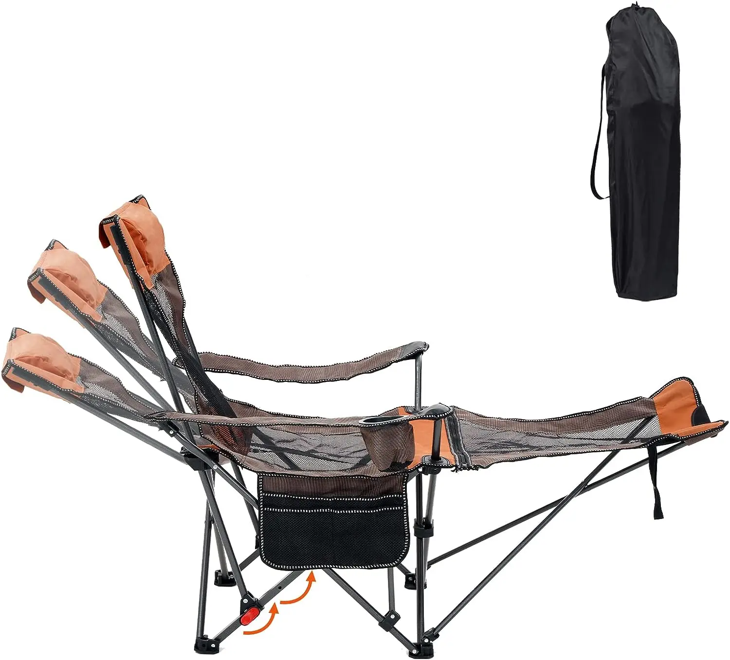 

Стул для кемпинга, откидной стул для кемпинга с 3 регулировками, кресло для кемпинга, с подставкой для ног, отдельный дизайн подлокотника, для