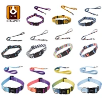 nylon dog collars and leashes are suitable for small and medium sized pit dog personality colorful leash and pet collars