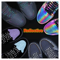 1 pair flat shoelaces reflective canvas shoes laces man and woman night run cool fluorescent shoelace black white 120140160cm