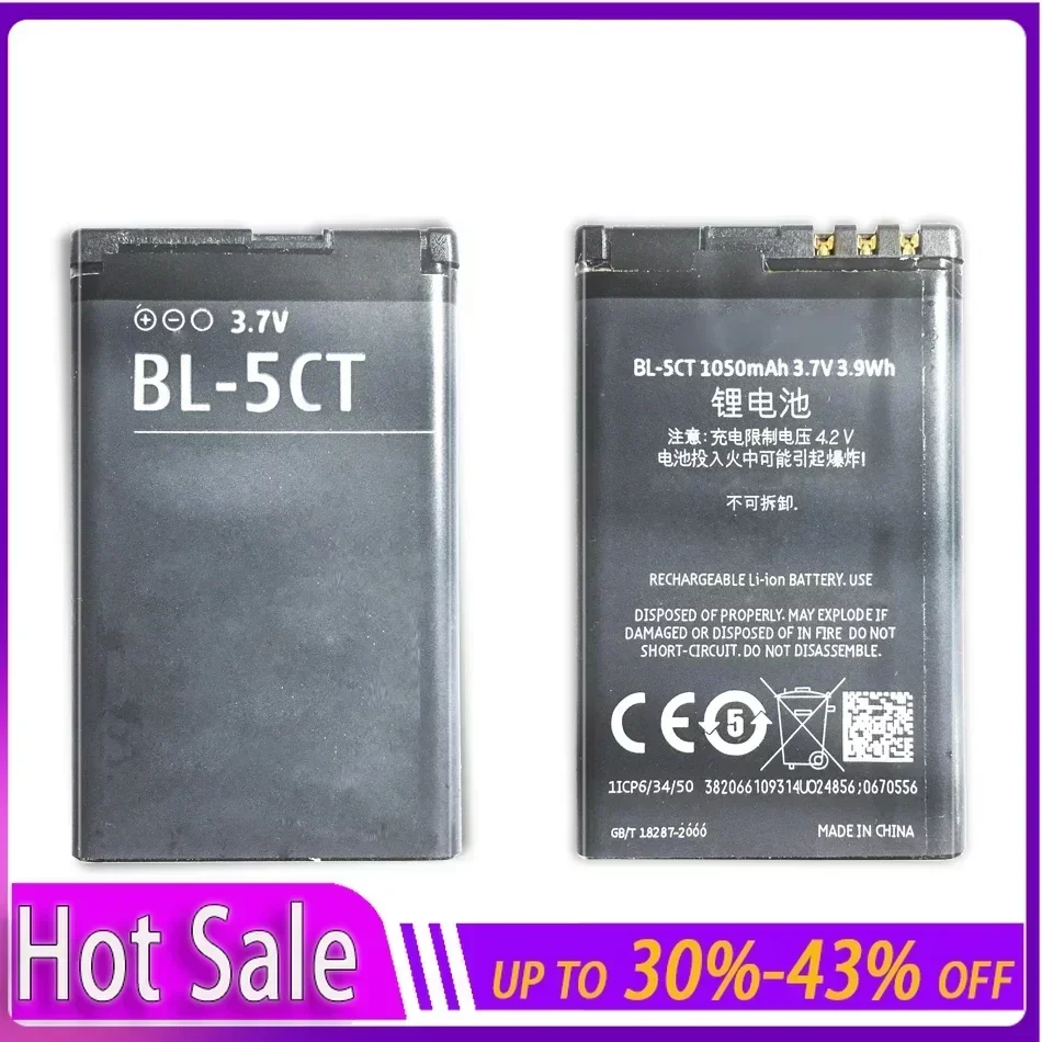 1050 мАч BL 5CT аккумулятор для мобильного телефона Nokia 5220XM 6730 C5-00 C6-01 C3-01 6303C 5220 6730c C5 6303i