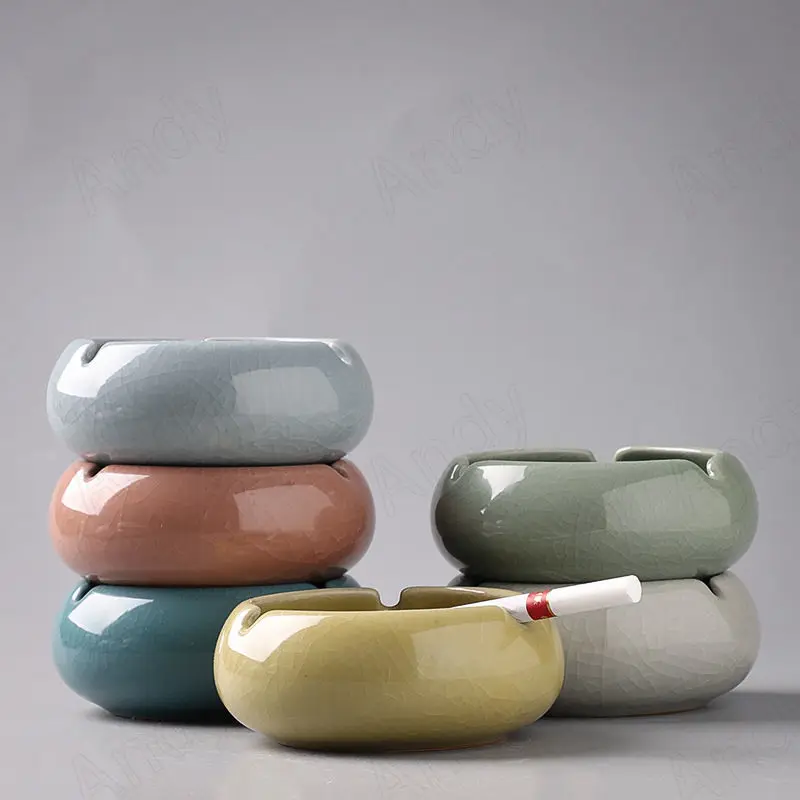 

Creative Ceramic Ashtray Handmade Ice Crack Decorative Modern Hotel Ash Tray Living Room Desktop Simple Ashtrays Home Decoration