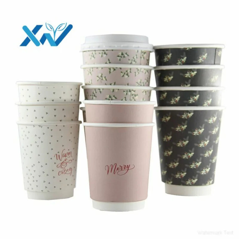 

2020 горячая Распродажа рождественские одноразовые плоские черные бумажные кофейные чашки