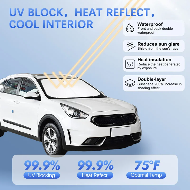 

Солнцезащитный козырек на лобовое стекло автомобиля для KIA Niro EV HEV VQ Optima, солнцезащитный козырек, защитные блоки, УФ-лучи, летние автомобильные аксессуары