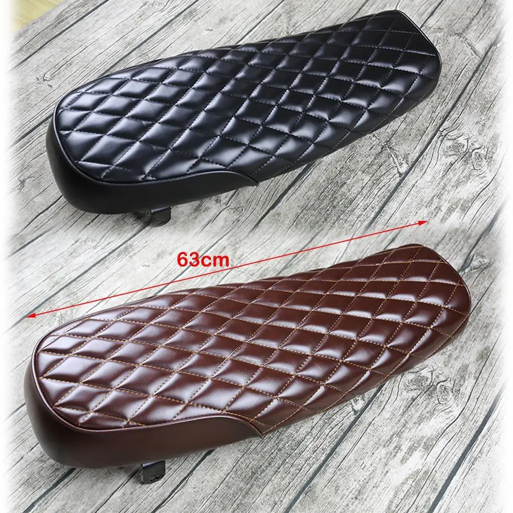 Мотоциклетное винтажное седло dolity для кафе стильное с ромбовидным узором черная