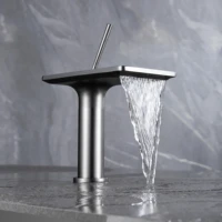 black hot and cold water single hole waterfall bathroom sink faucet bathroom faucet waterfall mixer tap