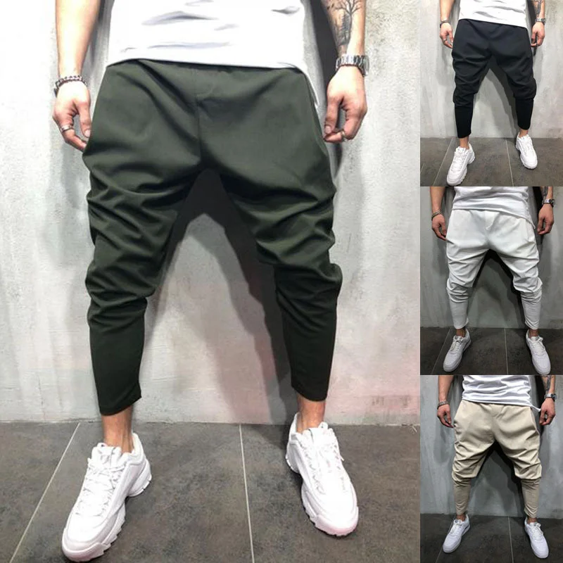 

2023 Men's Joggers Pants Streetwear Hip Hop Trousers Casual Harem Pants Male Loose Slim Fitness Soft Plain Narrow Leg Opening Cl