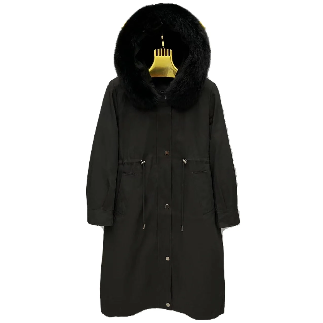 Длинная женская парка новинка 2023 модное зимнее теплое меховое пальто со съемной